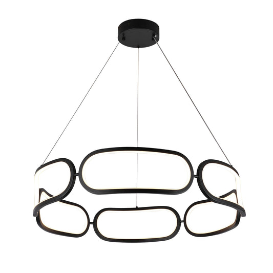 Tavora Black 800mm Tri-Colour Remote-Controlled LED Contemporary Pendant