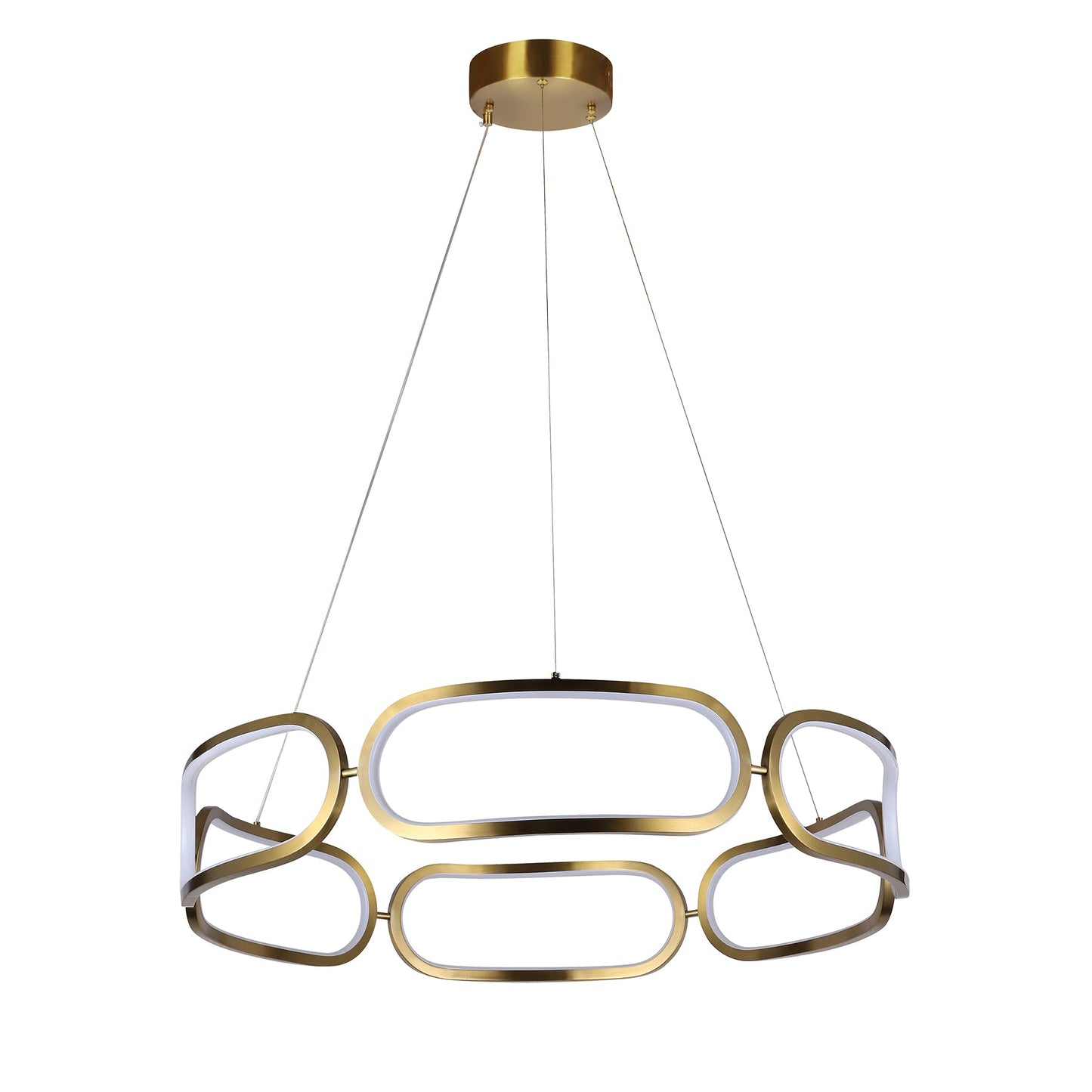 Tavora Satin Gold 800mm Tri-Colour Remote-Controlled LED Contemporary Pendant