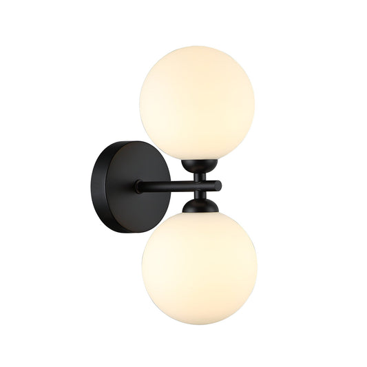 Tessa Black and White 2 Light Modern Wall Light