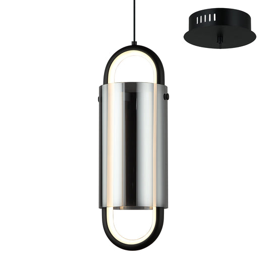 Trento Black and Smoke LED Tri-Colour Contemporary Pendant