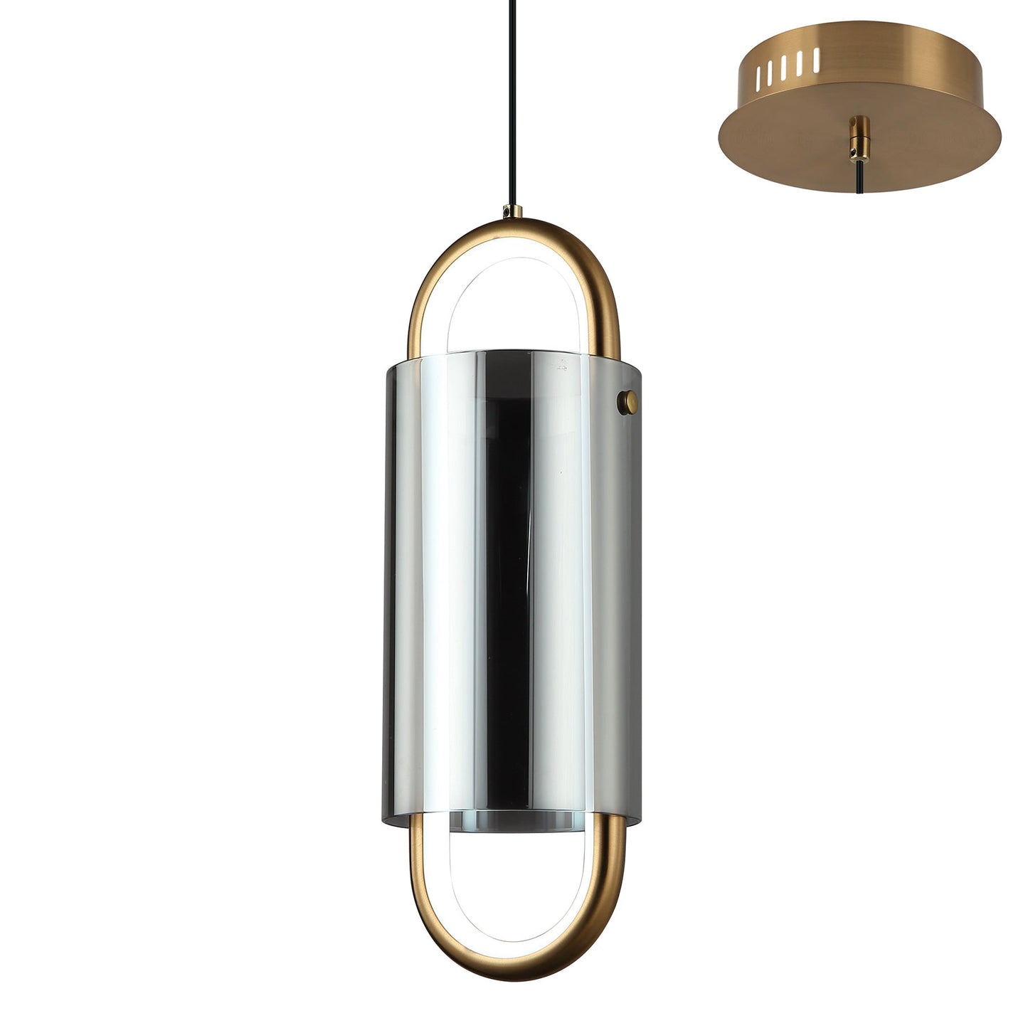 Trento Bronze and Smoke LED Tri-Colour Contemporary Pendant