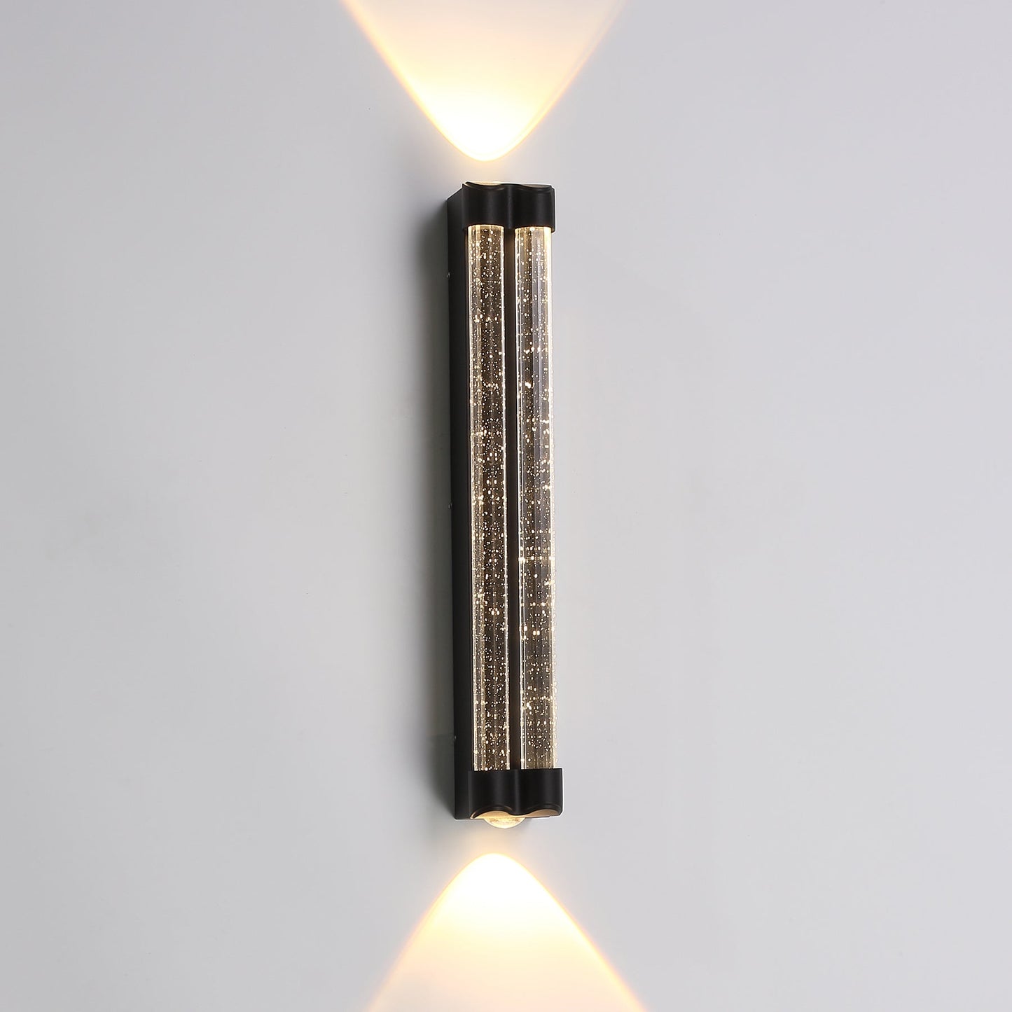 Vilena 400mm Black Bubble Glass Tri-Colour LED Contemporary Exterior