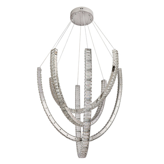 Vuitton 800mm Chrome and Crystal Tri-Colour Remote Controlled Chandelier