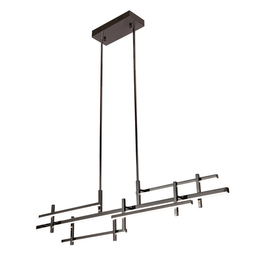 Yukon Gunmetal 1200mm Tri-Colour Remote-Controlled LED Contemporary Linear Pendant