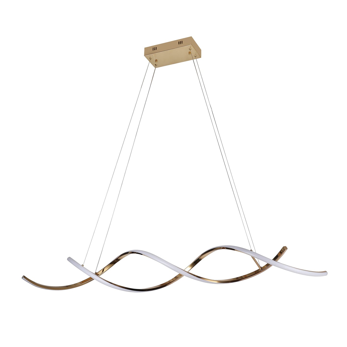 Dario Satin Gold 1400mm Tri-Colour Remote-Controlled LED Contemporary Linear Pendant