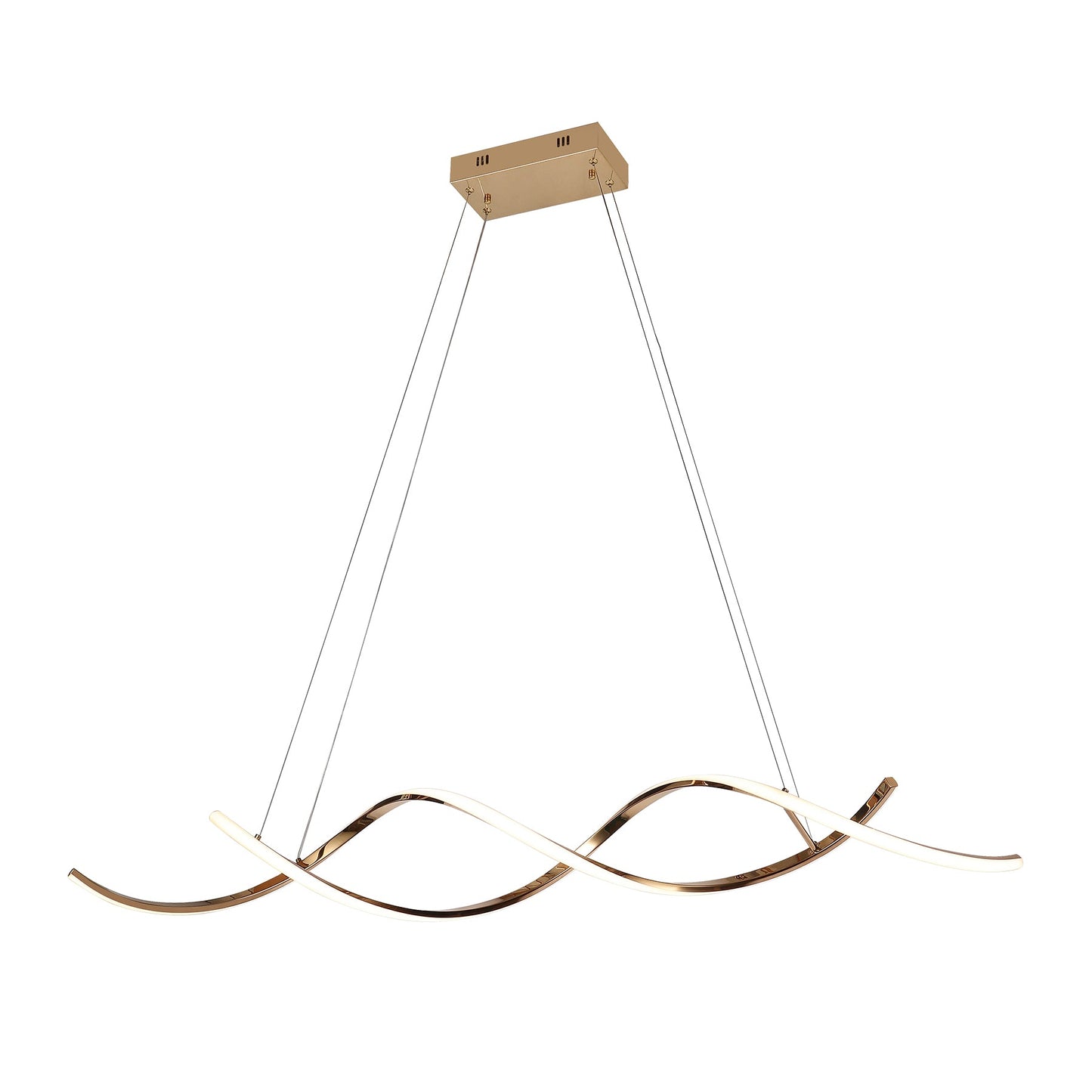 Dario Satin Gold 1400mm Tri-Colour Remote-Controlled LED Contemporary Linear Pendant